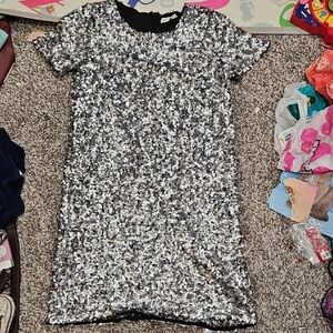 GAP Black and Silver Sequin Mid length dress Size Small